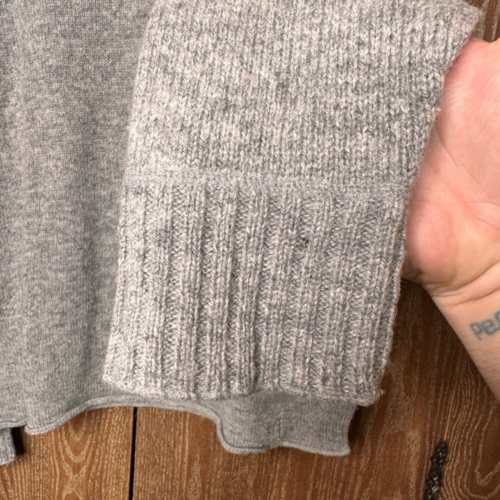 Ralph Lauren Polo Jeans Co Grey 100% Wool V-Neck Sweater Mens Large Japan Made - Picture 4 of 9